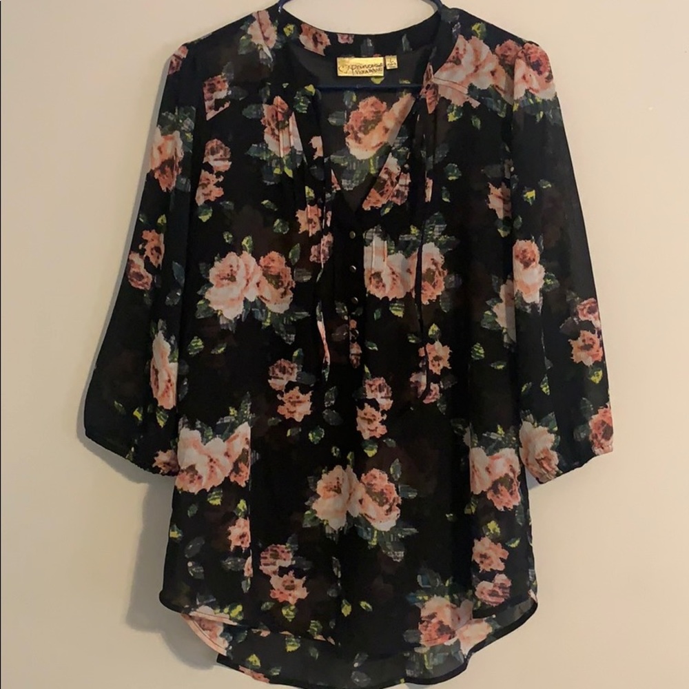 Floral Princess Vera Wang Sheer Top